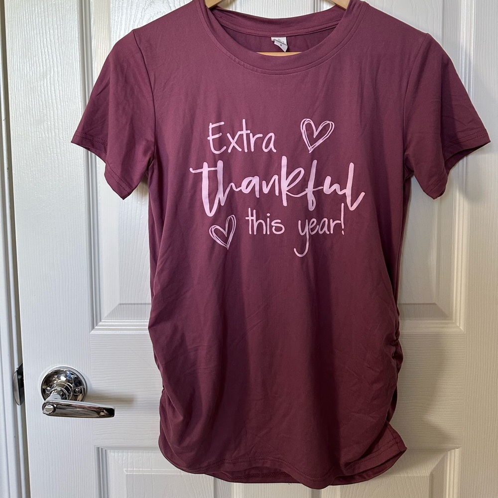 Extra Thankful For You This Year Maternity Shirt In Purple
